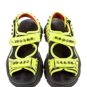 SOLD!  SOLD!  GUCCI Neon Yellow Studded Sandals